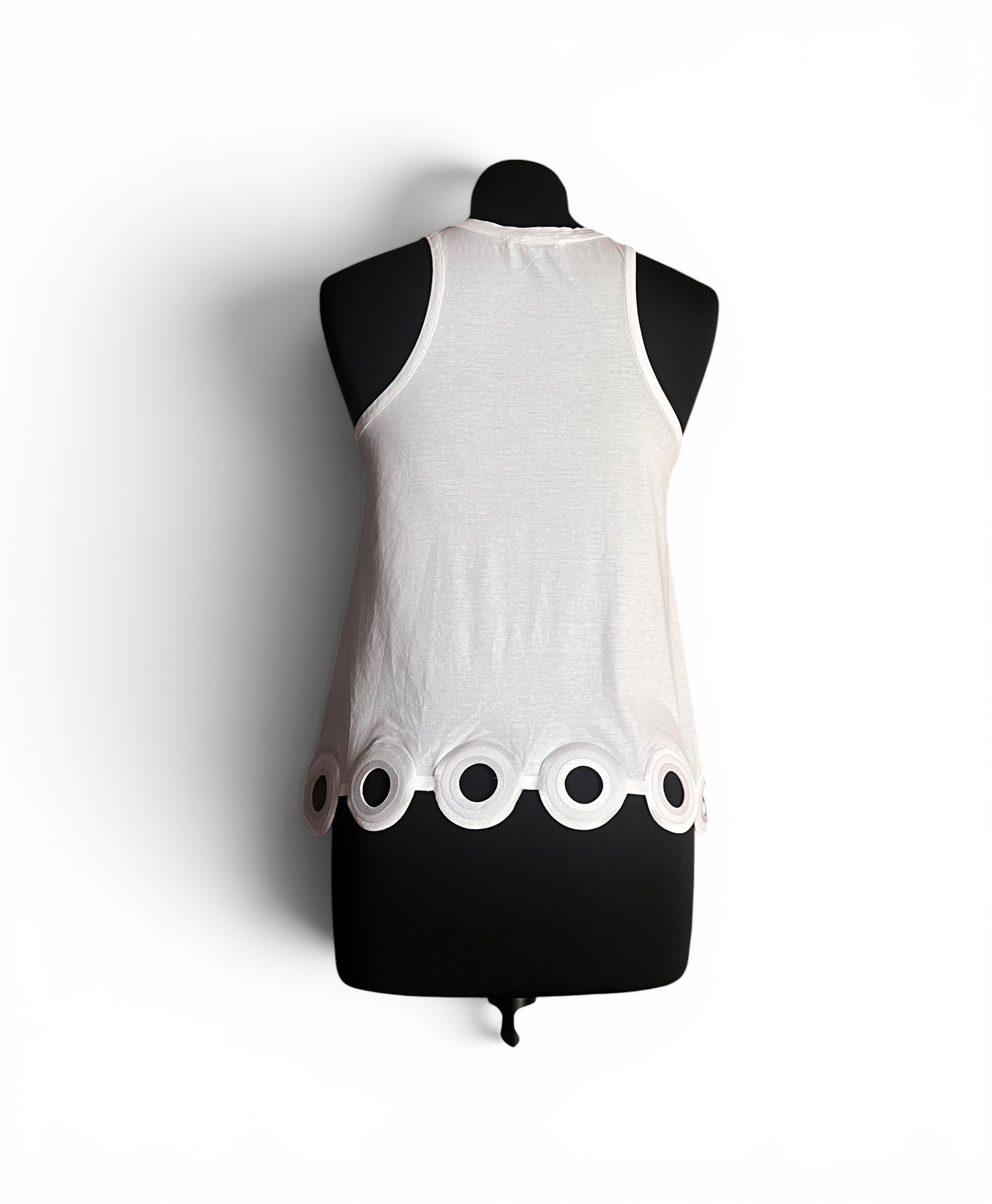 Carven Tank Top with Open Ring Circles