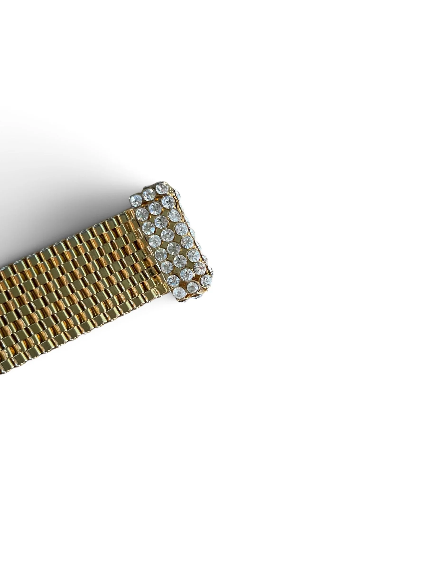 Dolce & Gabbana Vintage Gold Mesh Crystal Buckle Belt