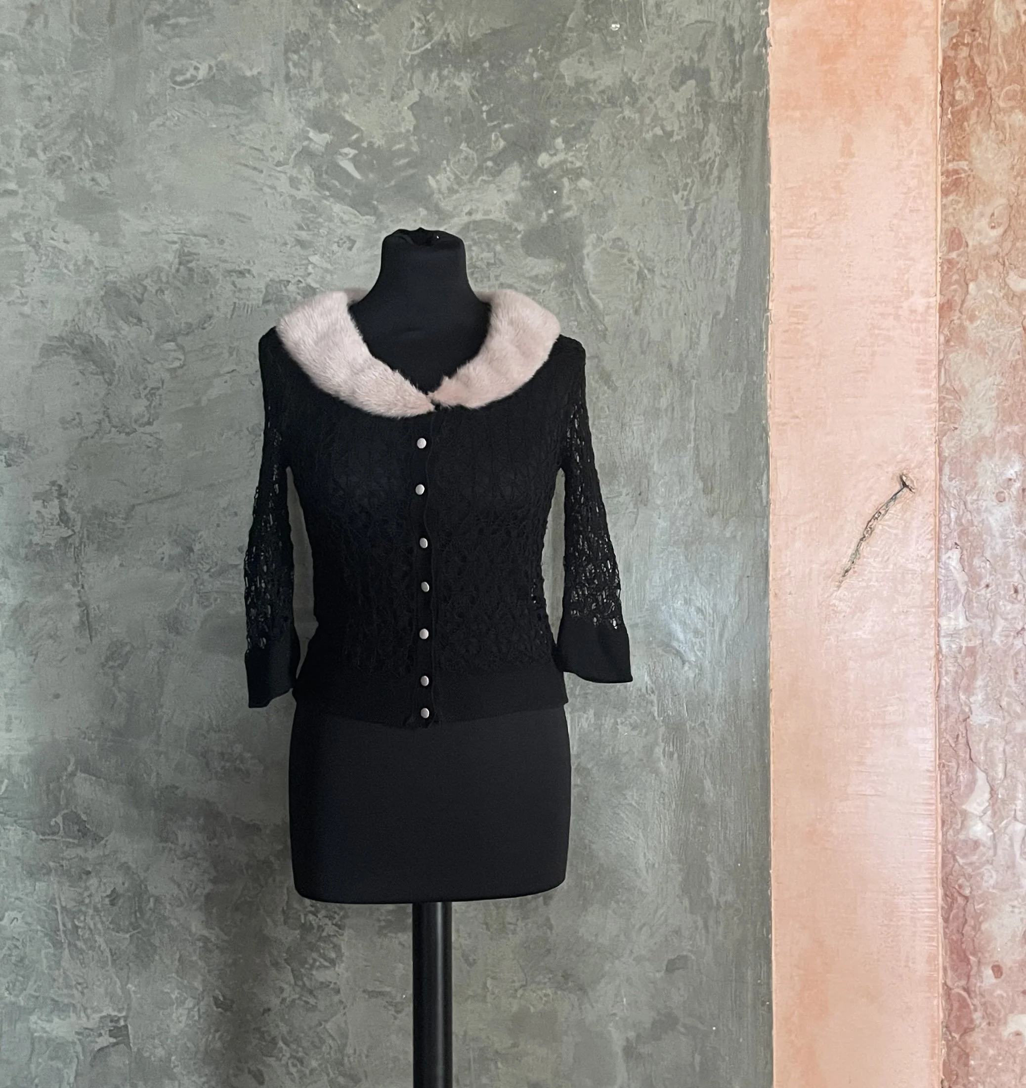 Blumarine Vintage Cardigan with Fur