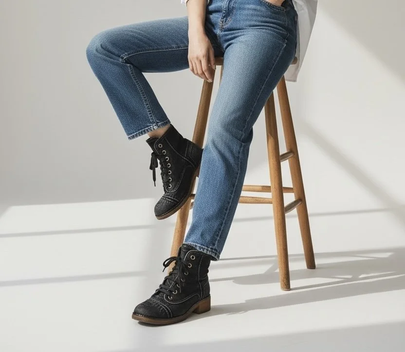 Chanel Cap Toe CC Combat Boots