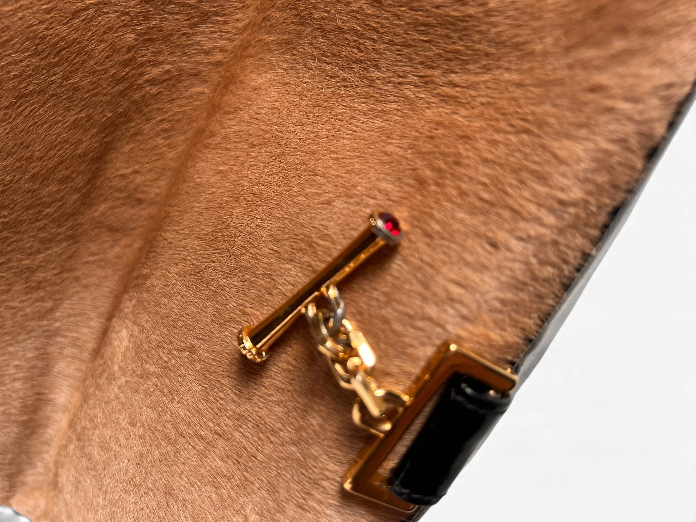 Gianni Versace Camel Pony Hair Clutch