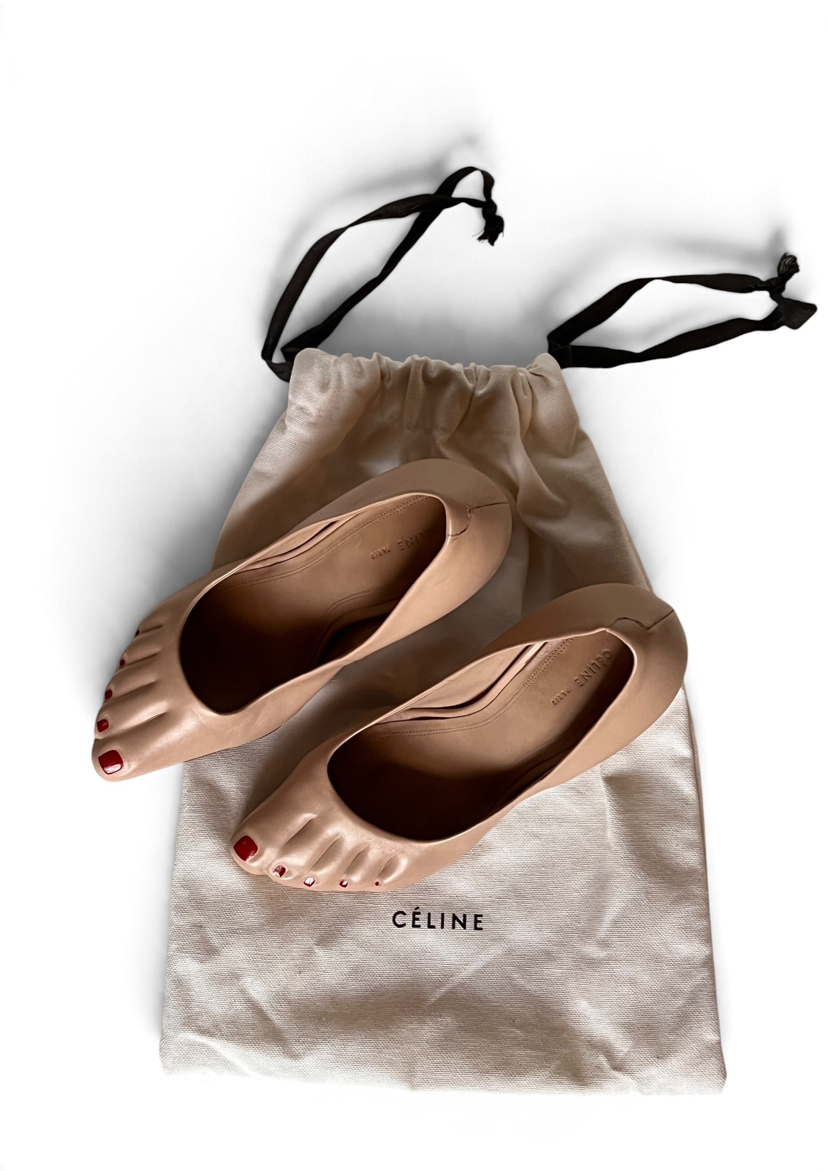 Celine SS 2013 Trompe L'oeil Barefoot Pedicure Pumps
