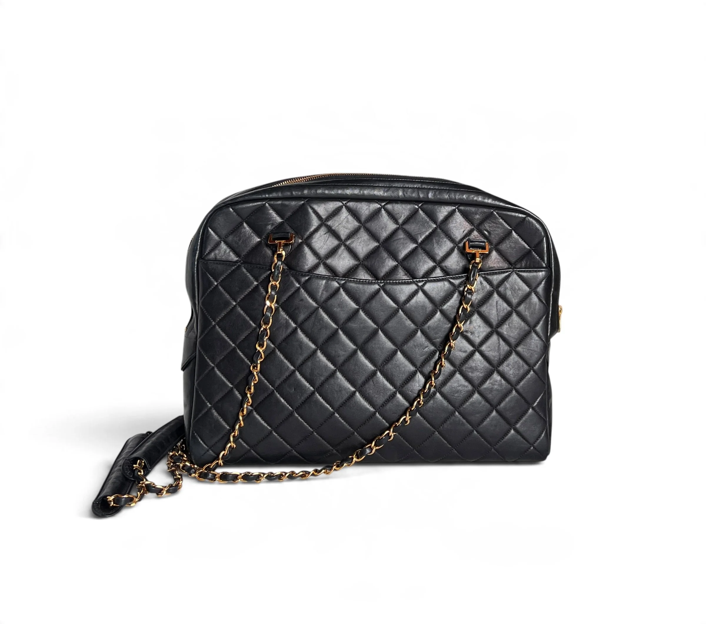 Chanel Vintage Black Quilted Lambskin Camera Bag