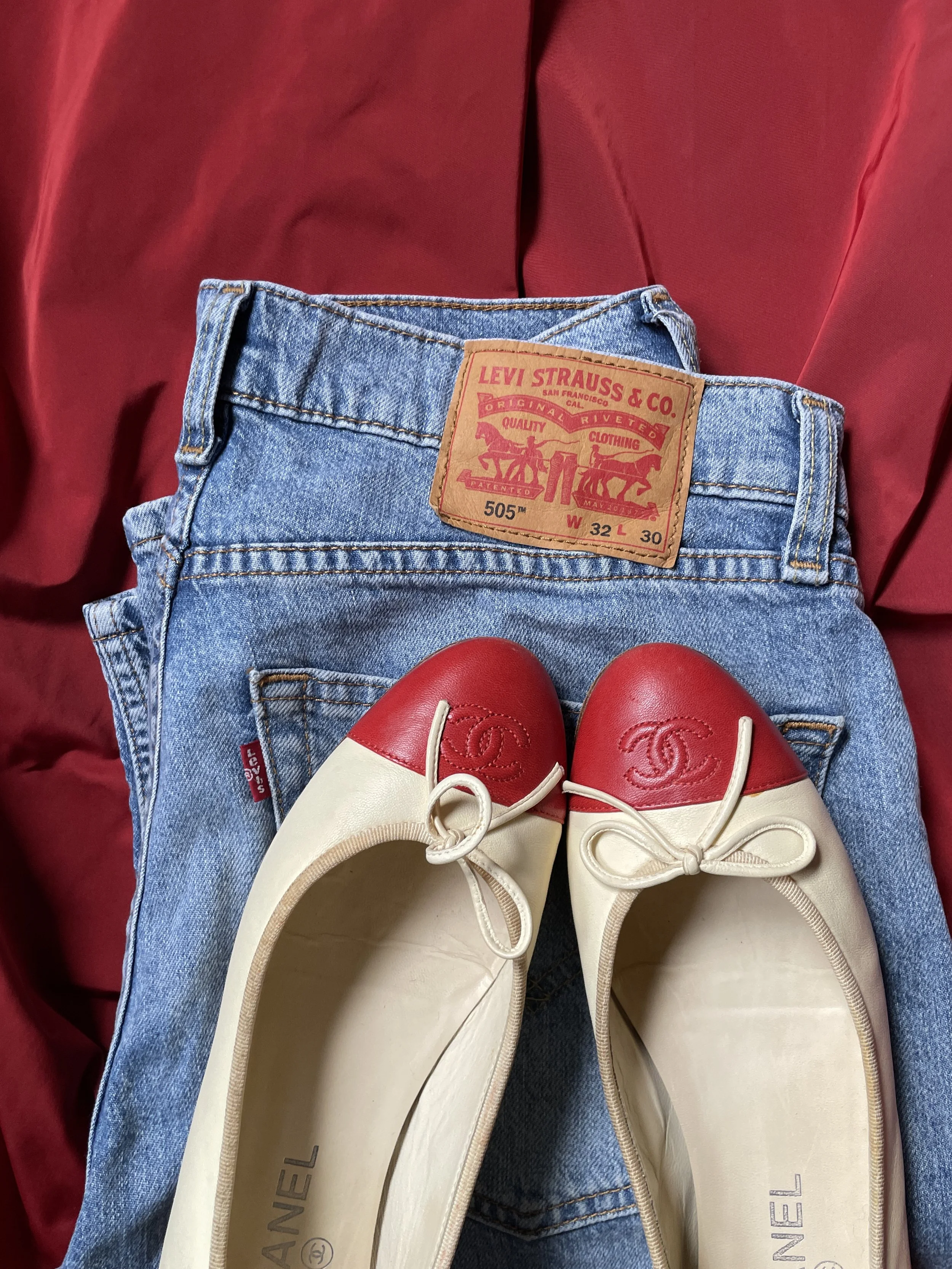 Chanel Bi-color Beige Ballet Flats.22.JPG