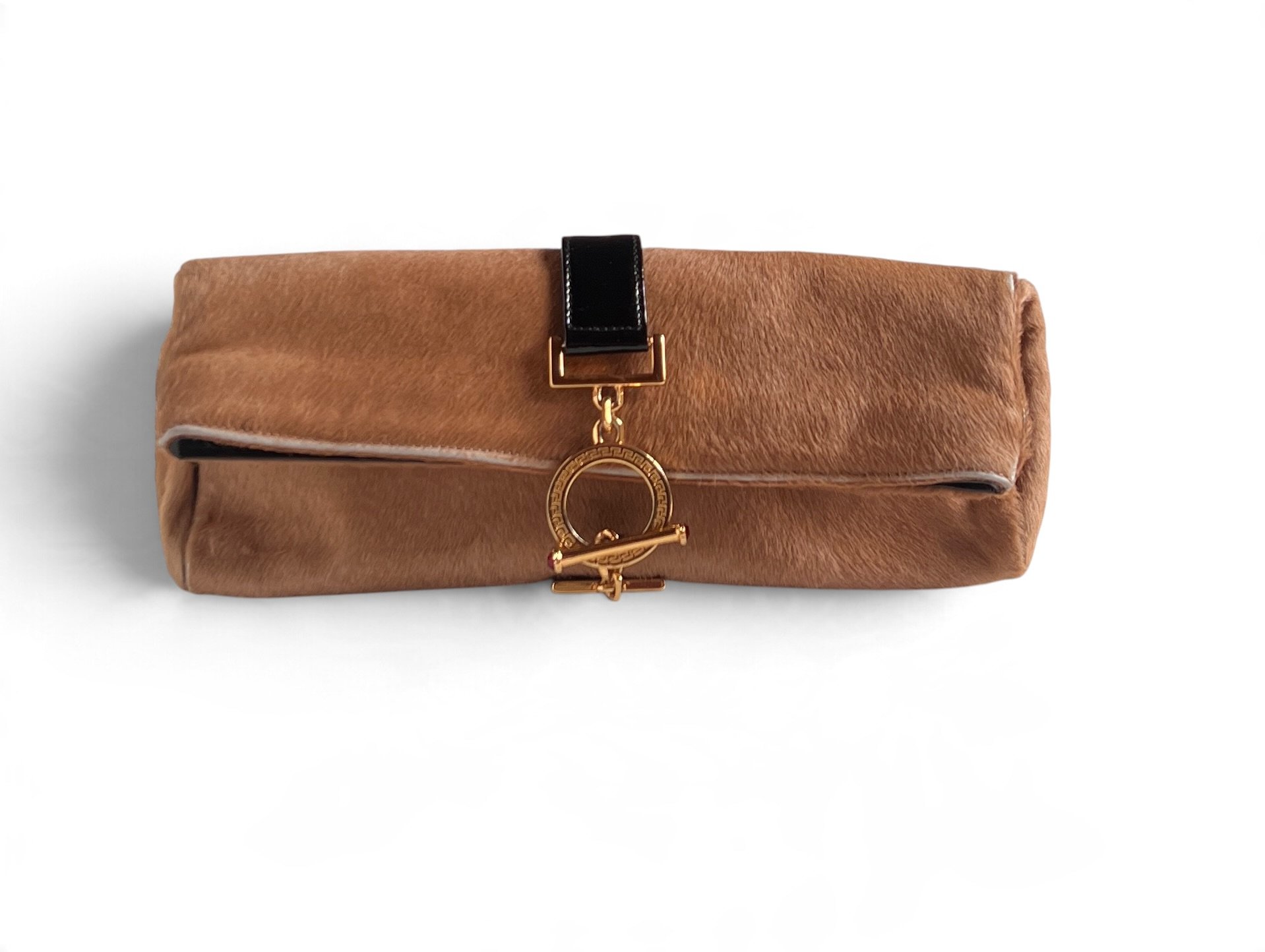 Gianni Versace Camel Pony Hair Clutch