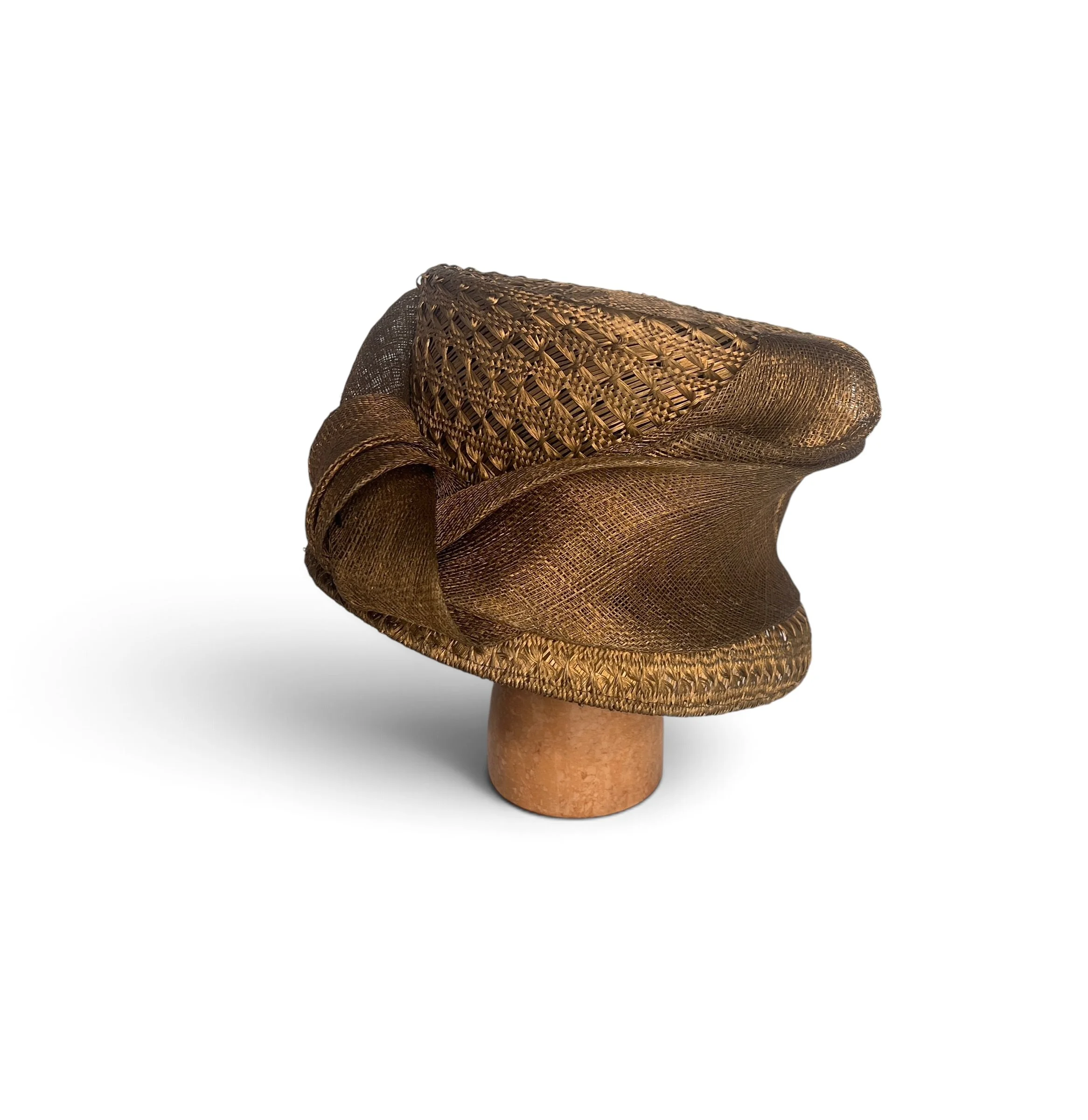Philip Treacy 1997 Gold Woven Straw Bow Hat