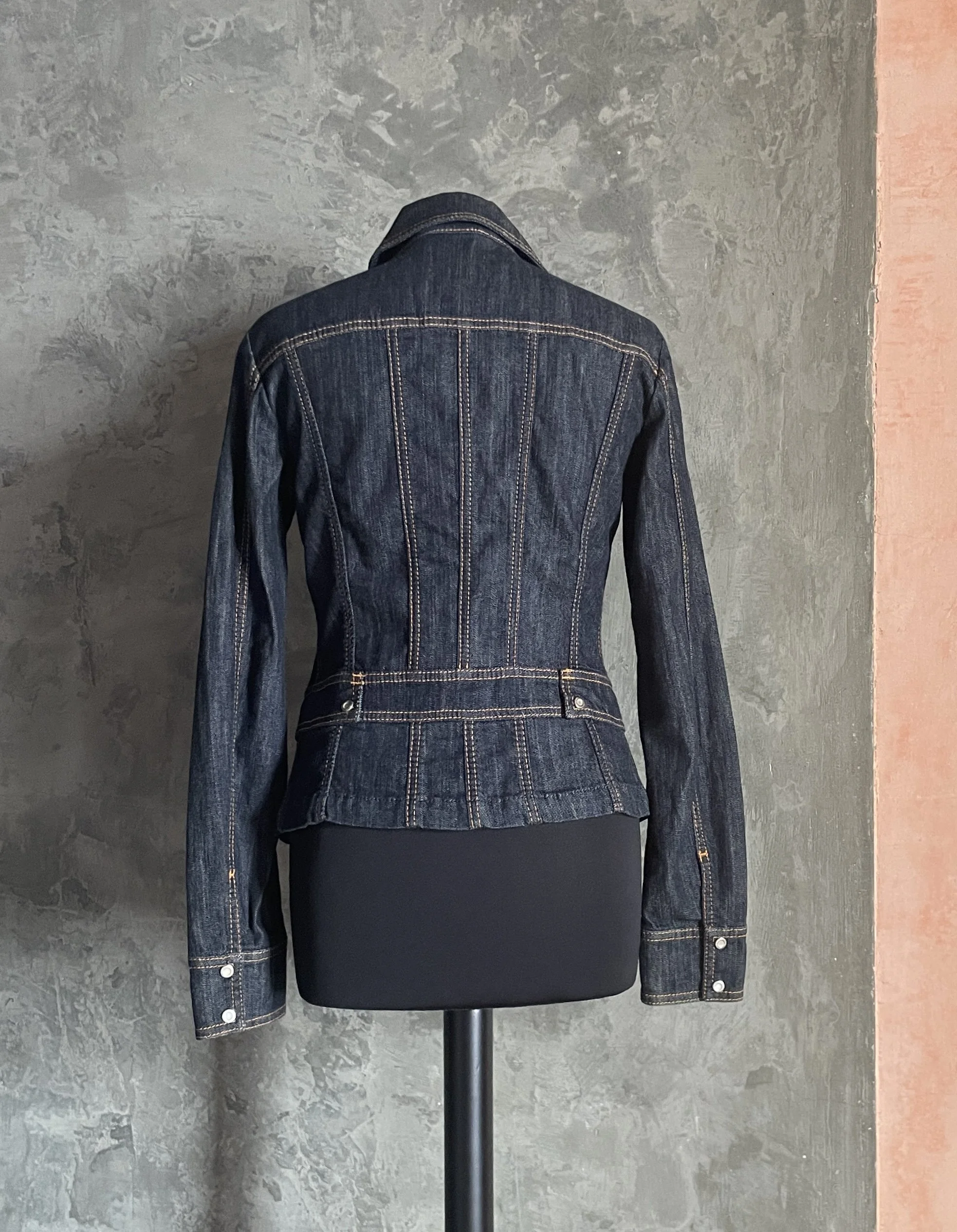 Blouson　90s　Vintage　Old TRUSSARDI Vintage TRUSSARDI 90s Denim Jeans Jacket Cropped Size 38 / S