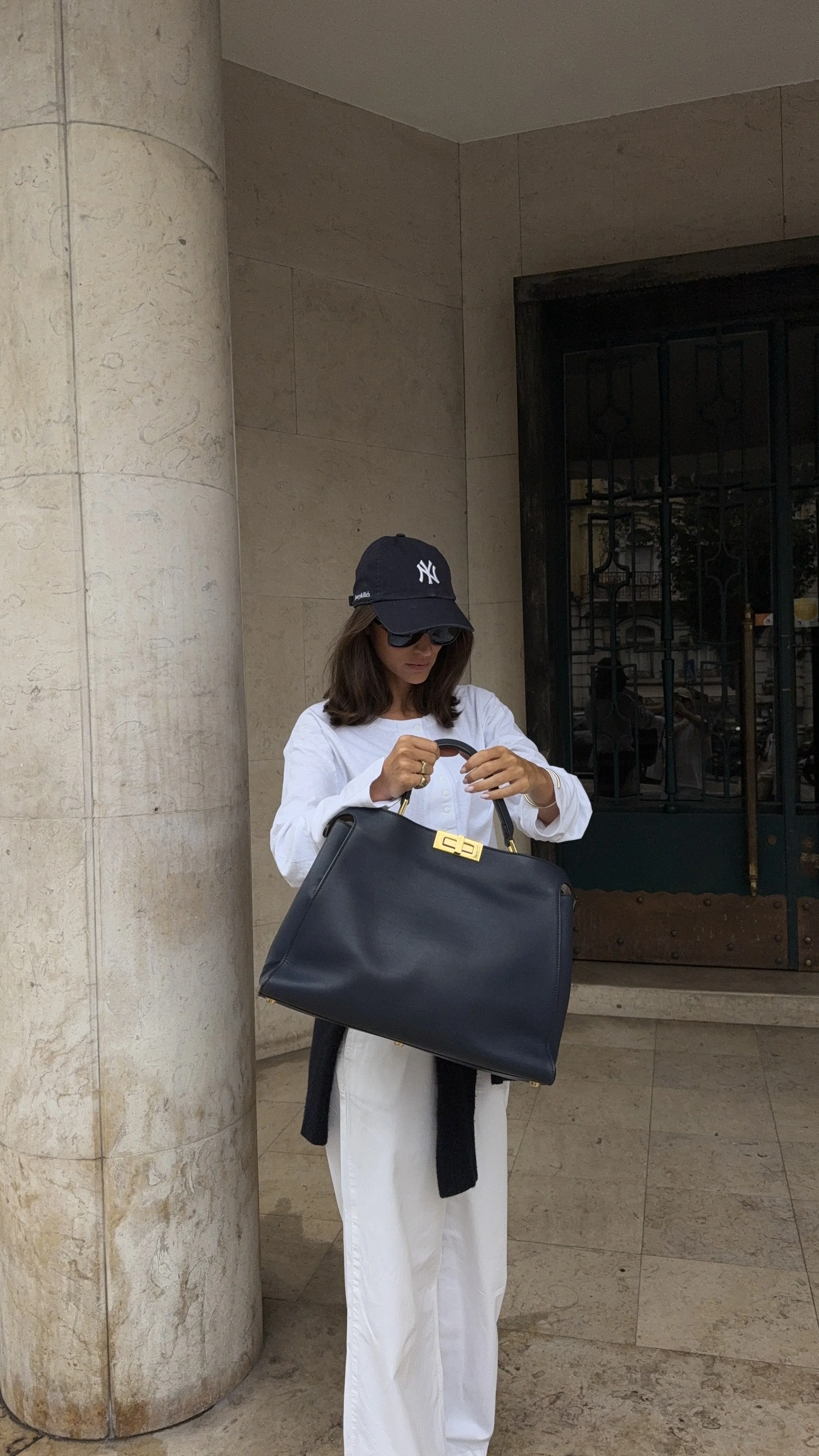 Fendi Large Peekaboo Blue Handbag
