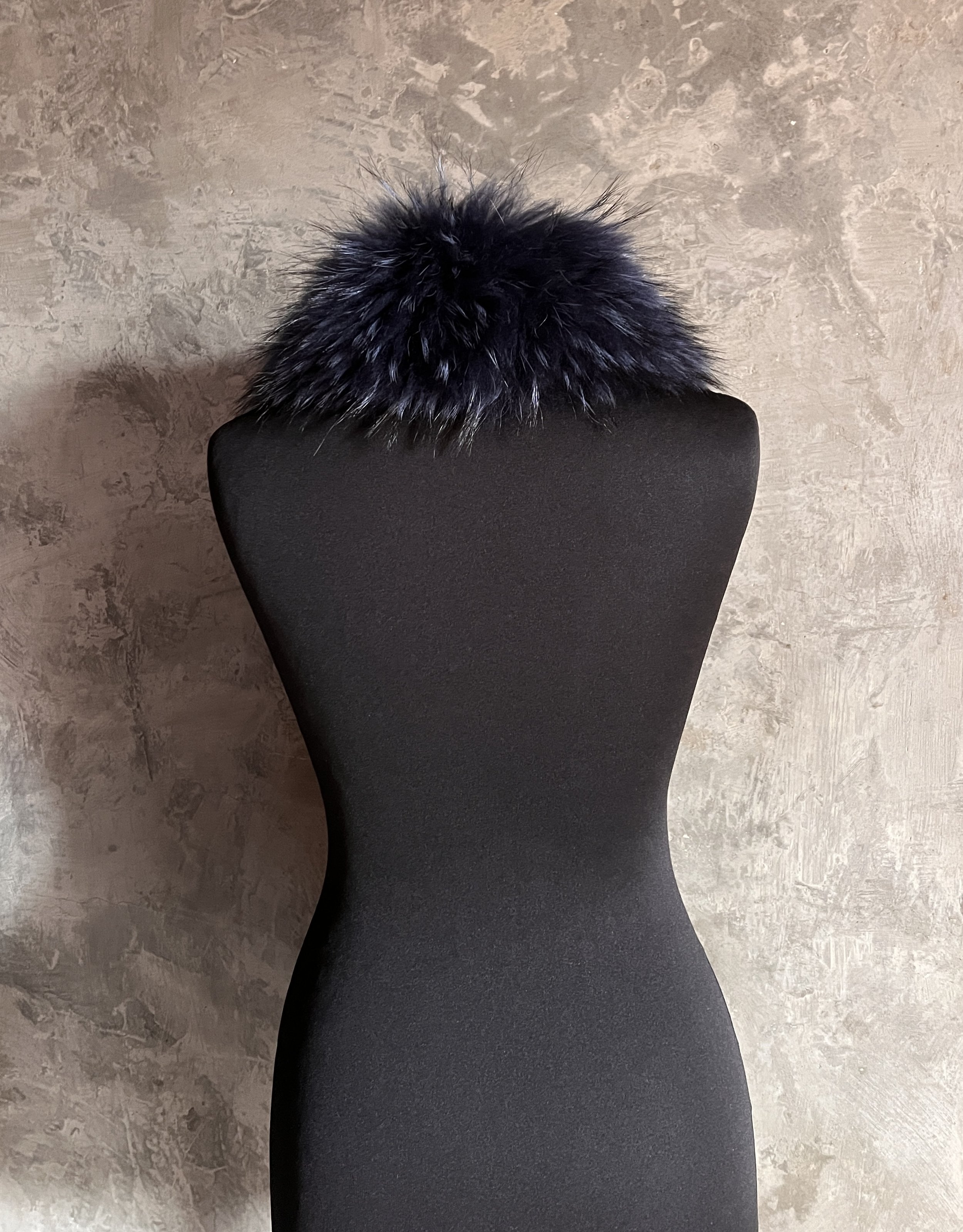 Weekend Max Mara Navy Fur Collar