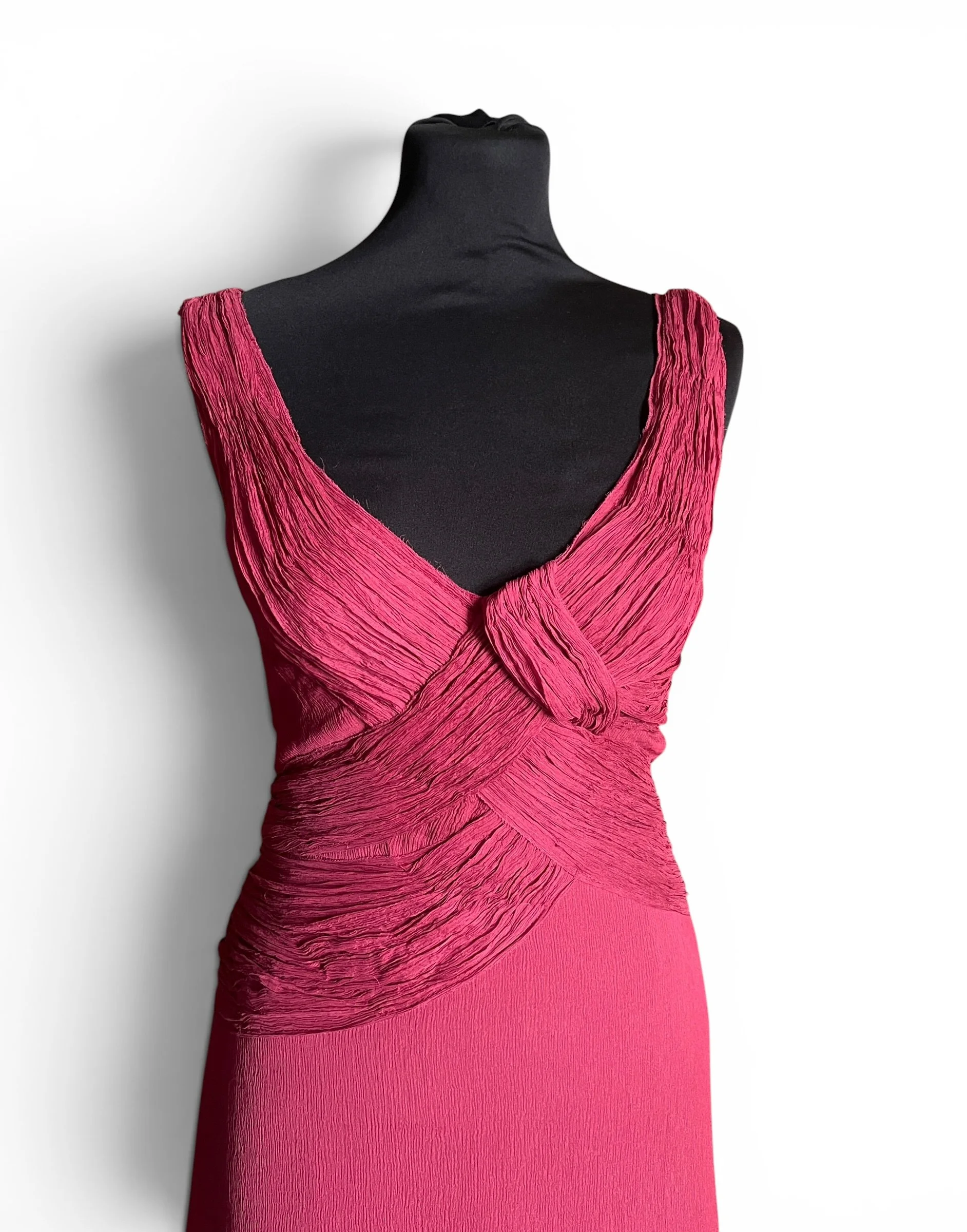 Prada Magenta Silk Draped Dress