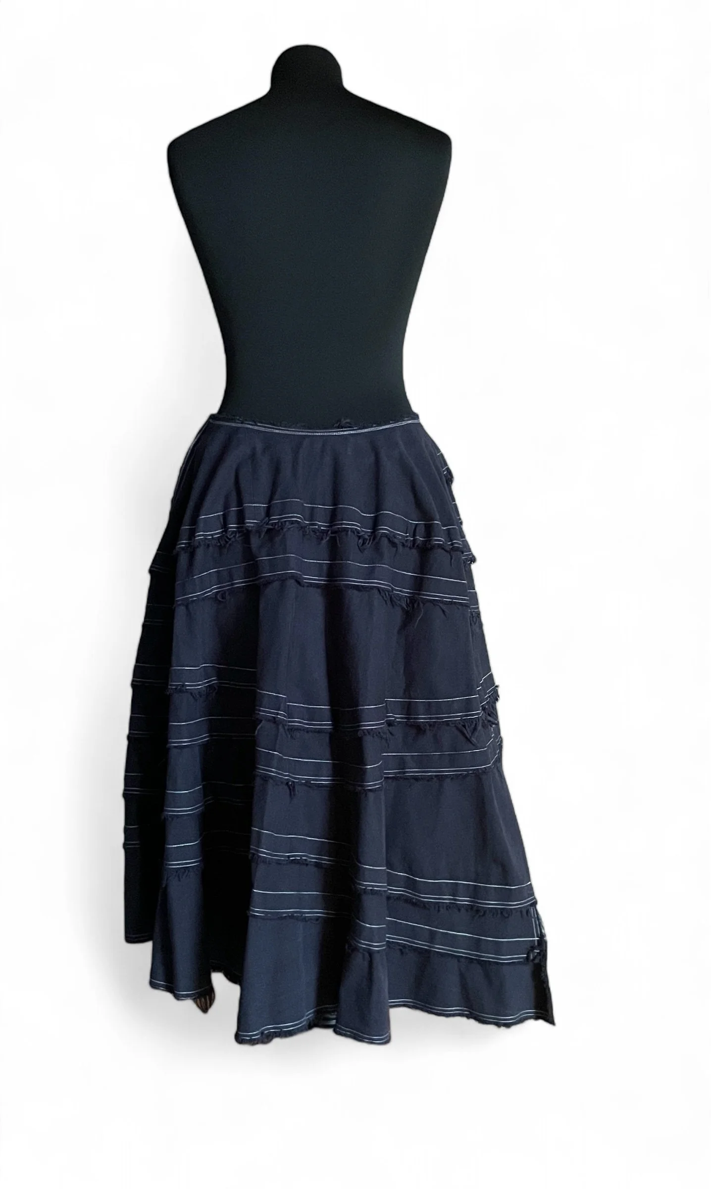 Comme des Garçons 2004 Check Frill Skirt Comme des Garçons black pleated skirt with mesh and ruffle