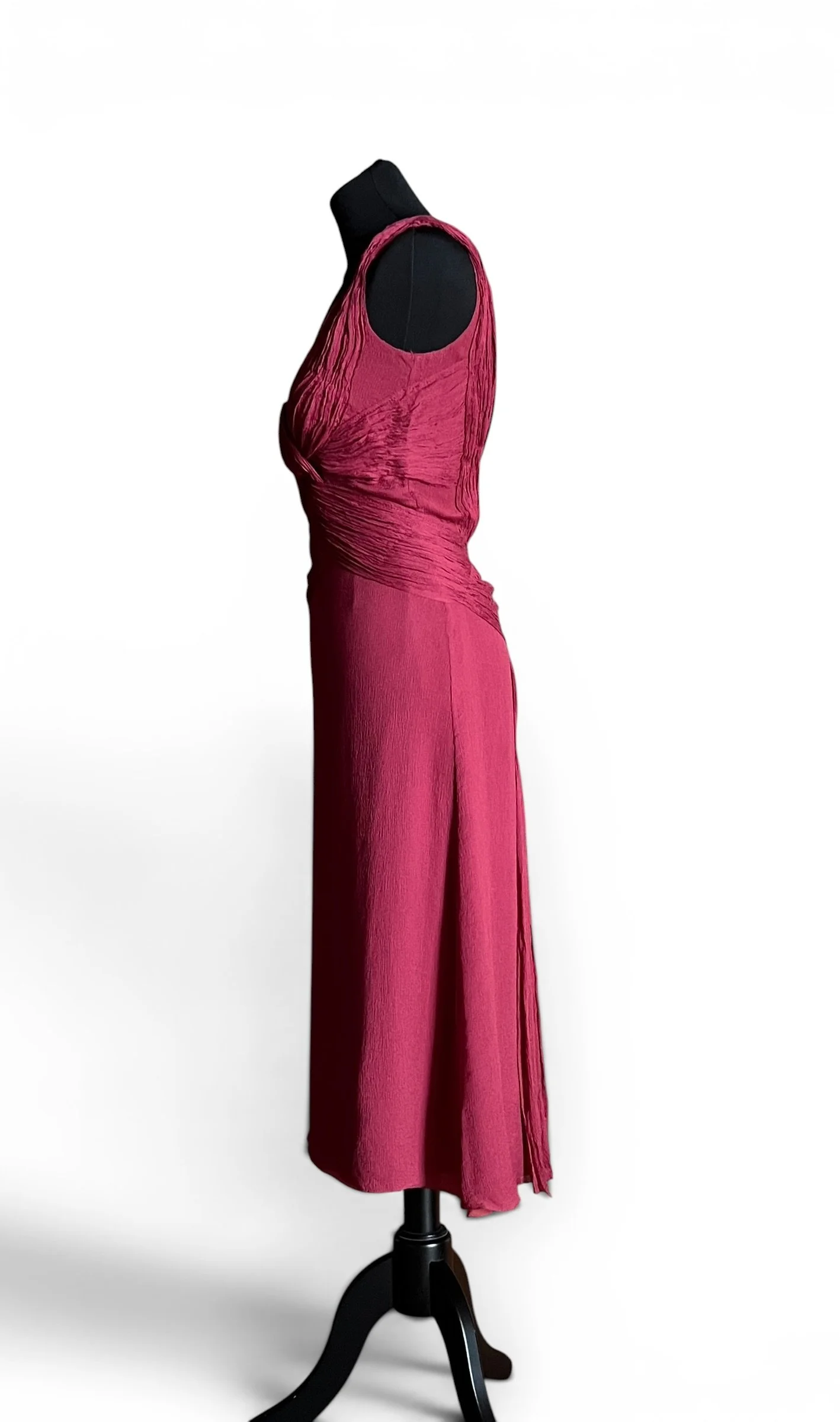 Prada Magenta Silk Draped Dress