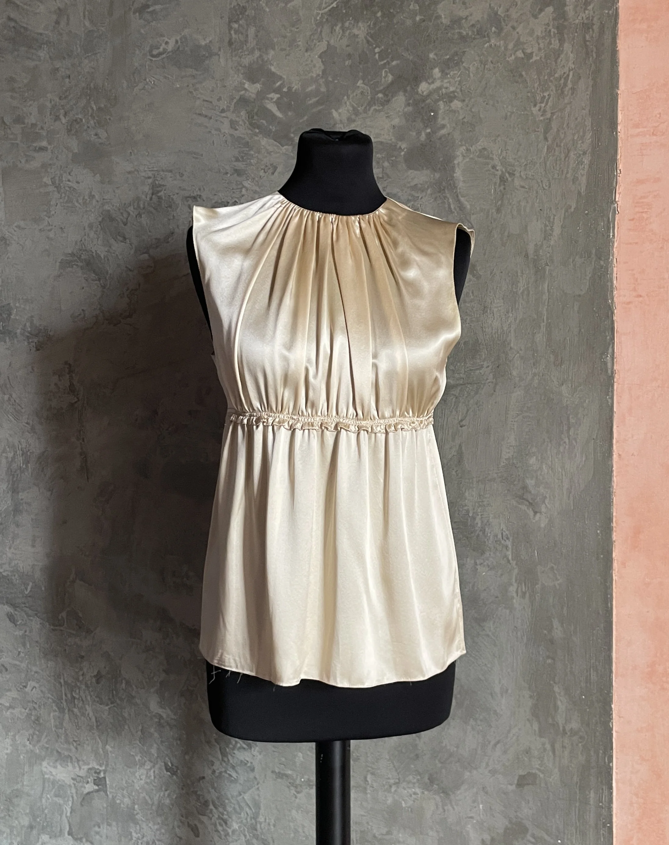 Prada Vintage Silk Pleated Top