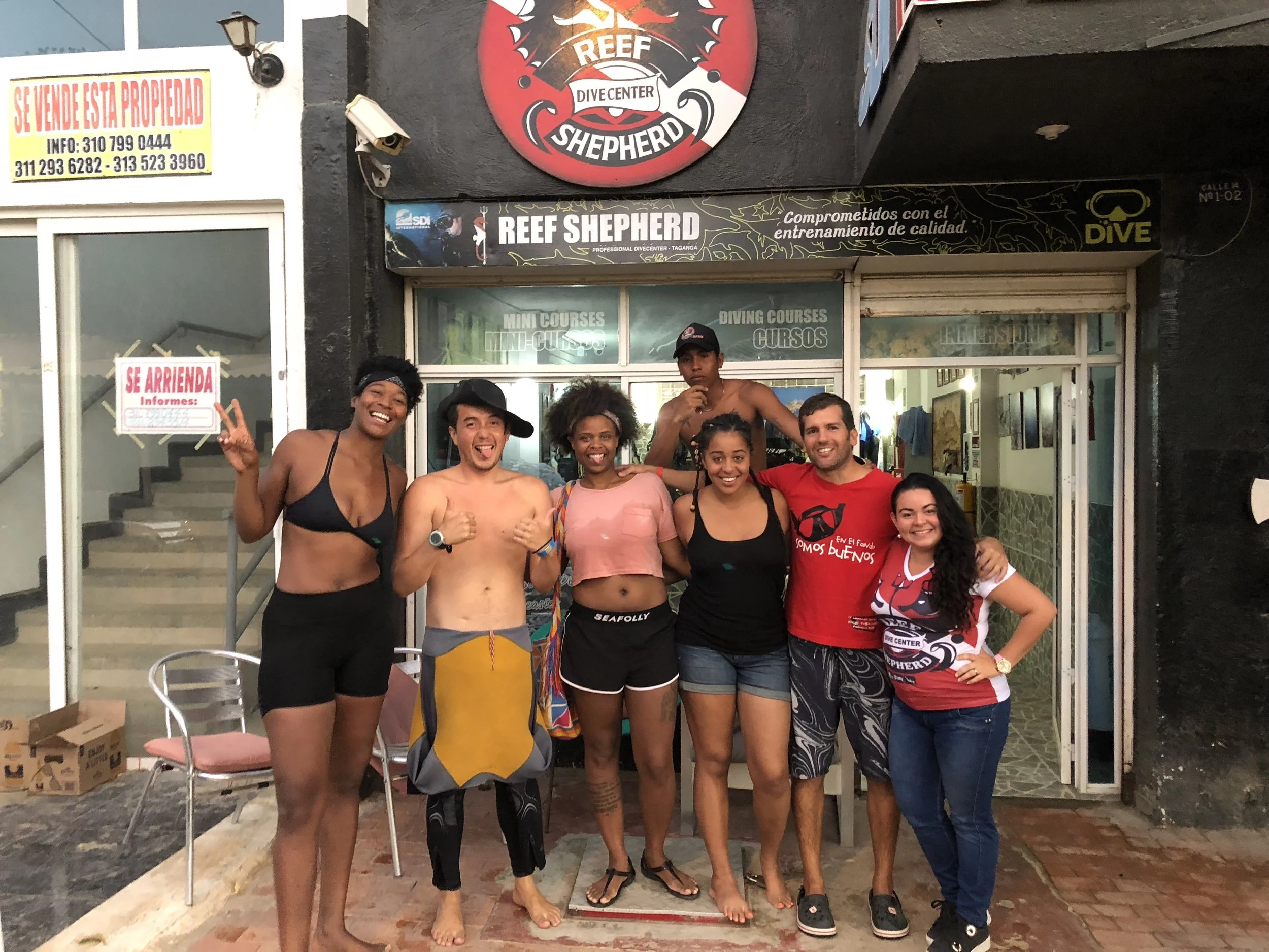 Our Reef Shepherd crew. Getting scuba certified would not have been the same without Leo (second from left)