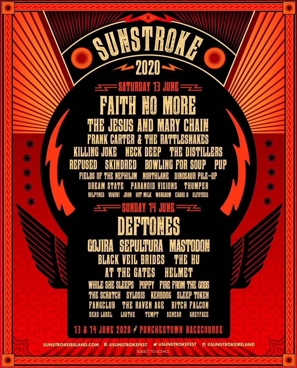 THE JESUS AND MARY CHAIN TO PLAY SUNSTROKE FEST 