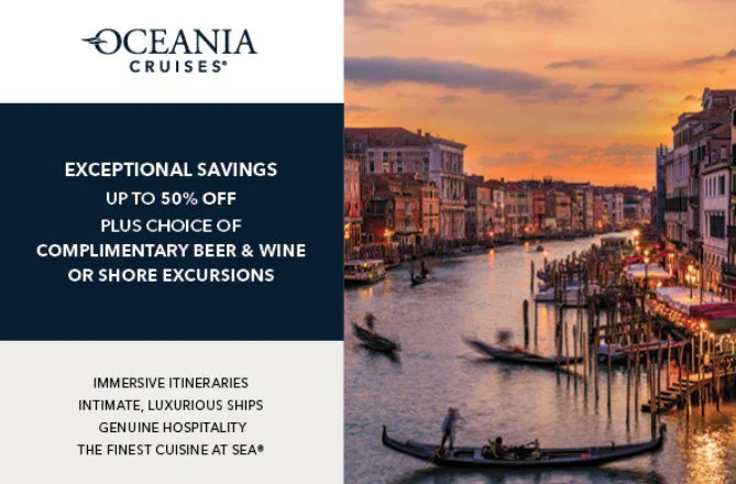 Up to 50% off with Oceania Cruises