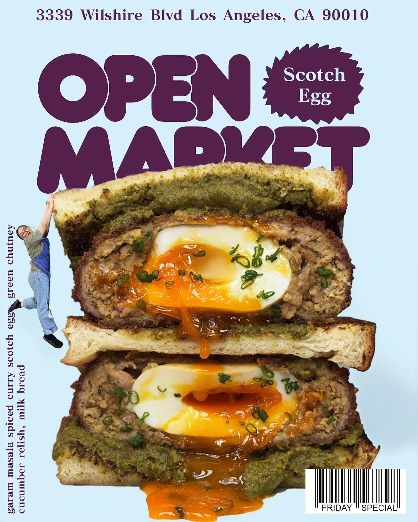 FRIDAY SPECIAL
KATSU SCOTCH EGG

We continue Katsu Month with a more intentional offering: the Katsu Scotch Egg, crisp shell, molten yolk, pork hugging it tight. Aly decided to drag it through green chutney.

We learned that this English pub snack wa