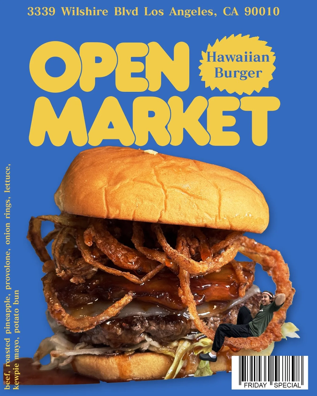 FRIDAY SPECIAL
BIG ISLAND BURGER

The Hawaiian burger is like sunshine tucked between bun and beef, promising vacation without airfare. 

Americanized versions of food often get a bad reputation for sanding down the original until it is polite, legib