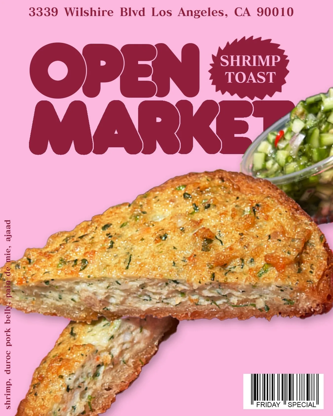 FRIDAY SPECIAL
@alyp00p SHRIMP TOAST

This recipe was the first special that I ran at Open Market. After being here for almost four years now, when I look back at this recipe, it almost looks unsophisticated compared to the other specials I ran after
