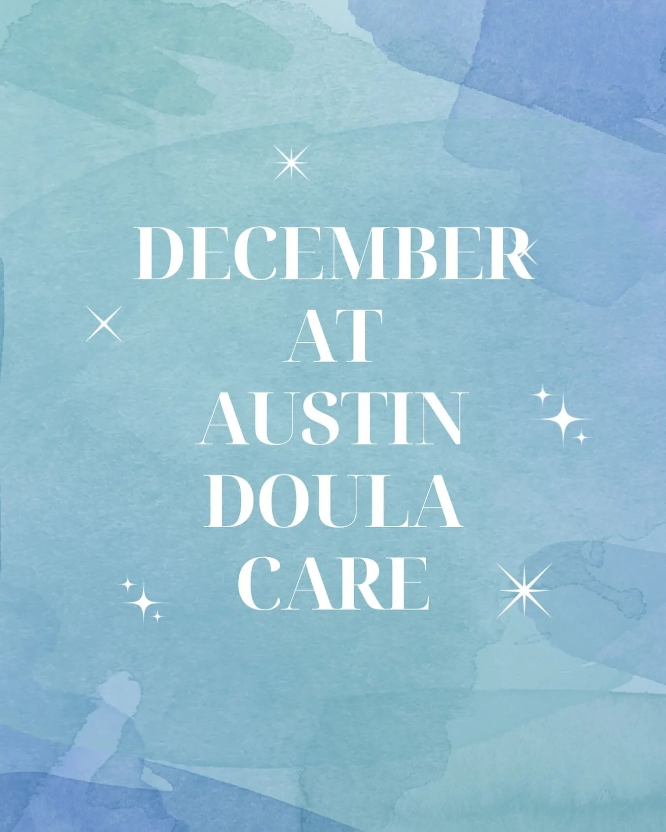 We hope to see your beautiful face this month!

Classes:

-12/7 Advanced Coping Skills &amp; Movement for Birth
-12/7 Birth Basics Childbirth Class
-12/10 Hypnobirthing 4 Class Series 
-12/13 Feeding Your Baby
-12/16 Newborn Care Class

Monthly Group