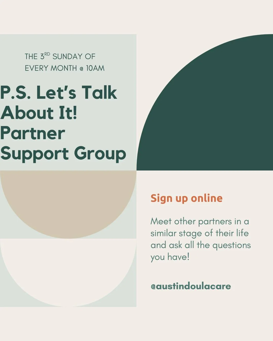 Calling all Dads and Partners!!! 
All of our stories are different, and yet somehow still share common threads. Through the resources of conversation we can learn, grow and heal. Questions you've had, thoughts you have and anything alongside or adjac
