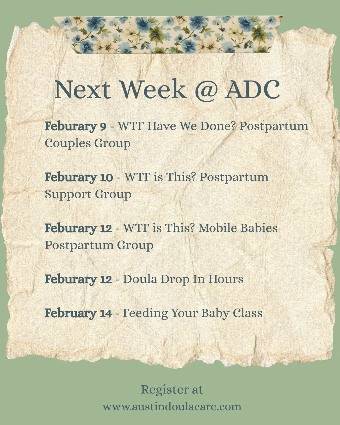 Come hang out with us next week! Our couples group on Monday is there to help all new families as they are navigating what this new reality is!
And back by demand, on Thursdays from 11am - 12:30pm, join Chelsea for WTF is This? Mobile Babies group. T