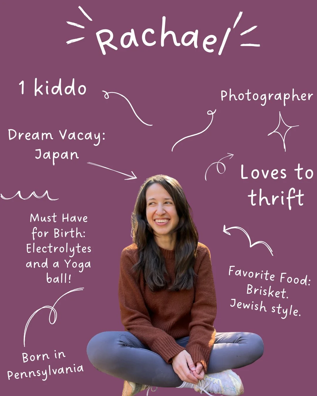 A little about Rachael&hellip;
Pennsylvania born (Pittsburgh), Reading raised. She lives with her partner, their almost-6-year-old, and their dog, Jeff (who fully counts as a personality in the house). Her best trip ever was Vietnam&mdash;highlight r