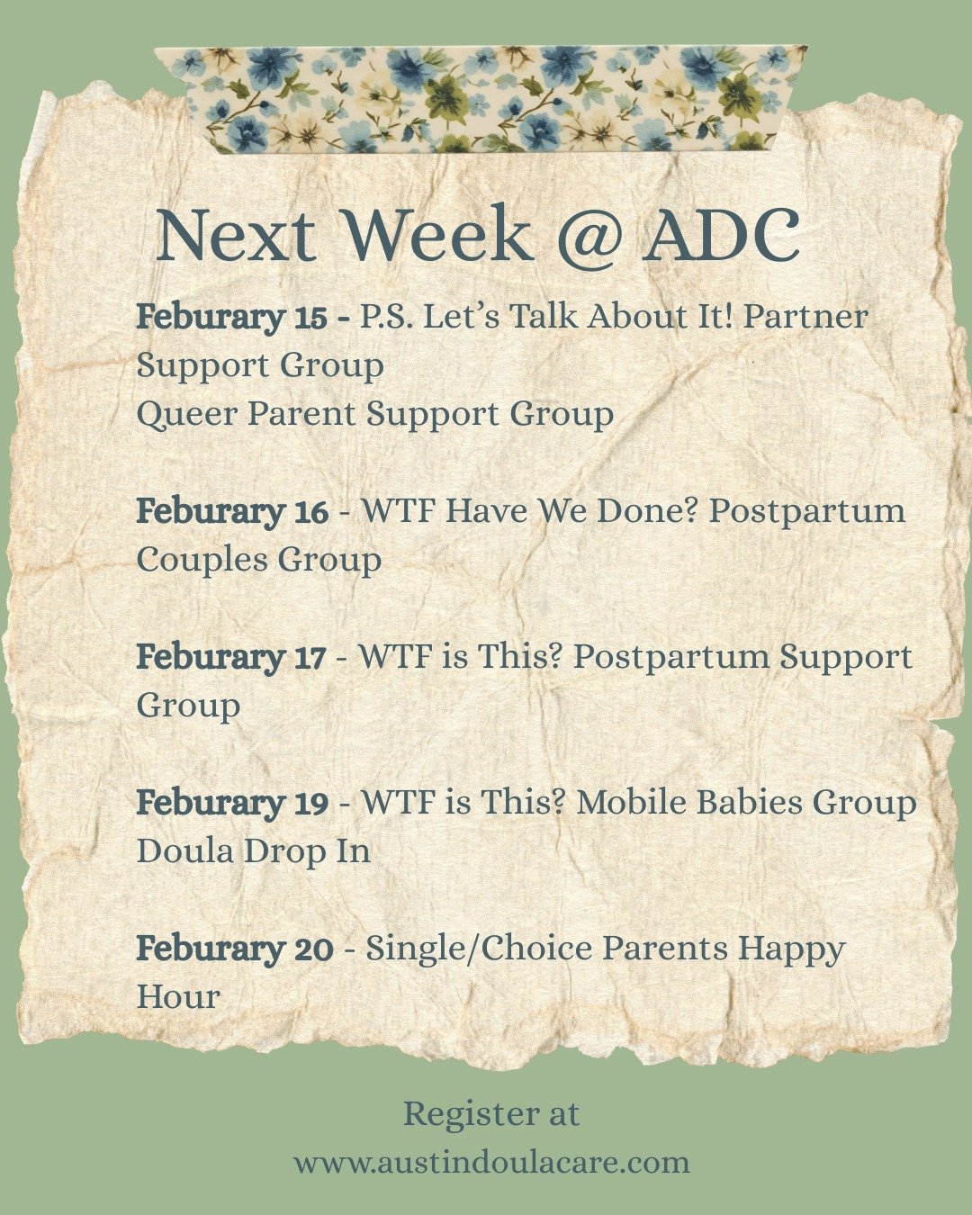 Come join us for another week full of community and support!

Sunday starts off our week with our monthly support groups with P.S. Let's Talk About it, Partner Support led by @arlobush and then Queer Parent Support Group led by @haleygharris_ and @an