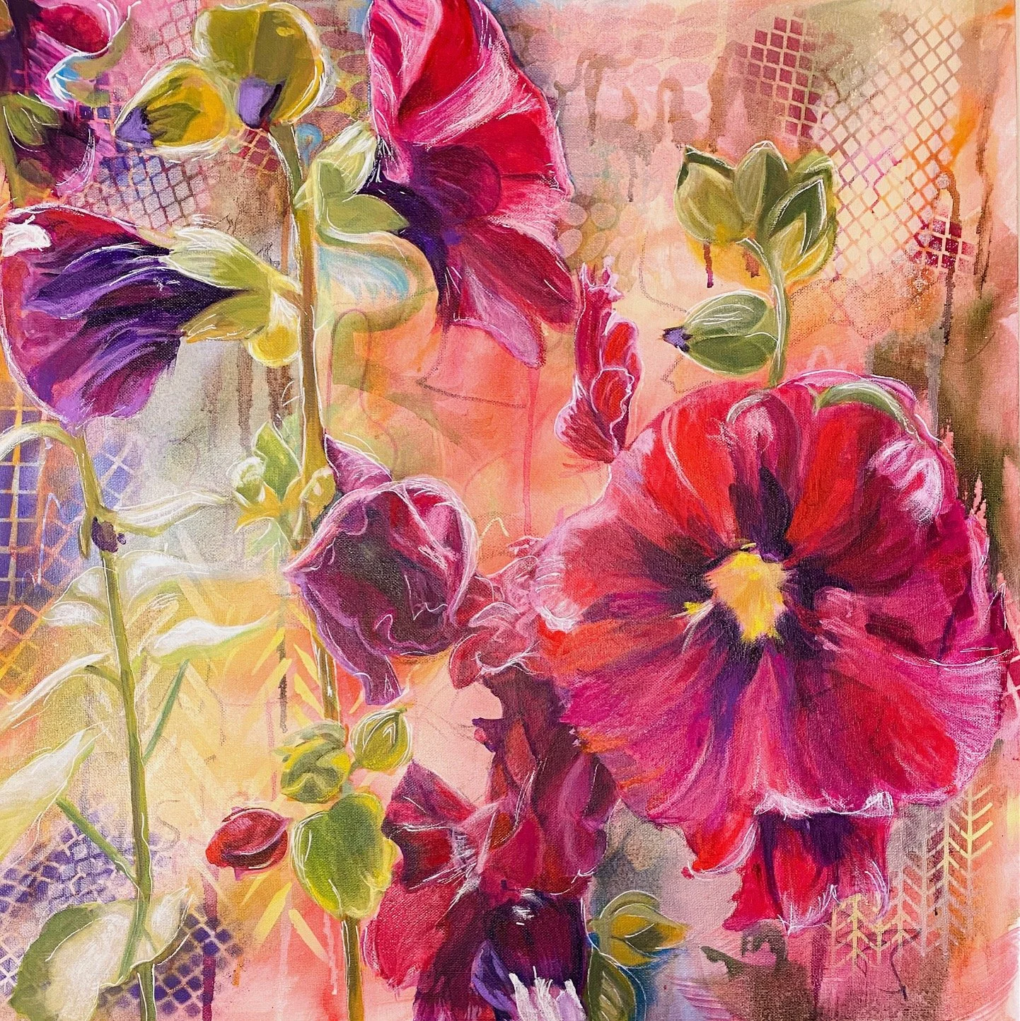 Mixed-media painting with Dawn Bouchard