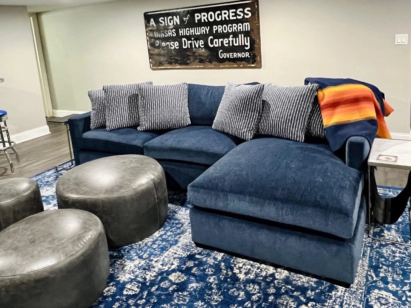 The Rec Room is complete! 🙌🏻❤️💙💛 Rock Chalk!