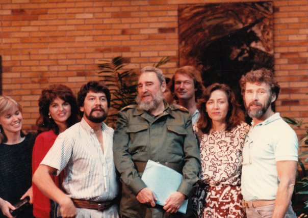 Louis F Molina with Maria Shriver and Fidel Castro during an interview for NBC News in Havana, Cuba.