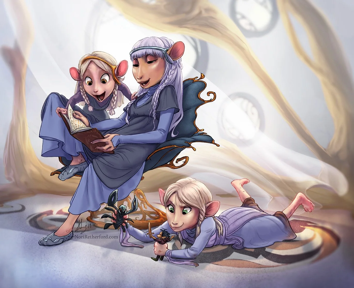 [wide] Dark Crystal Fan Art - The 3 Sisters as Children