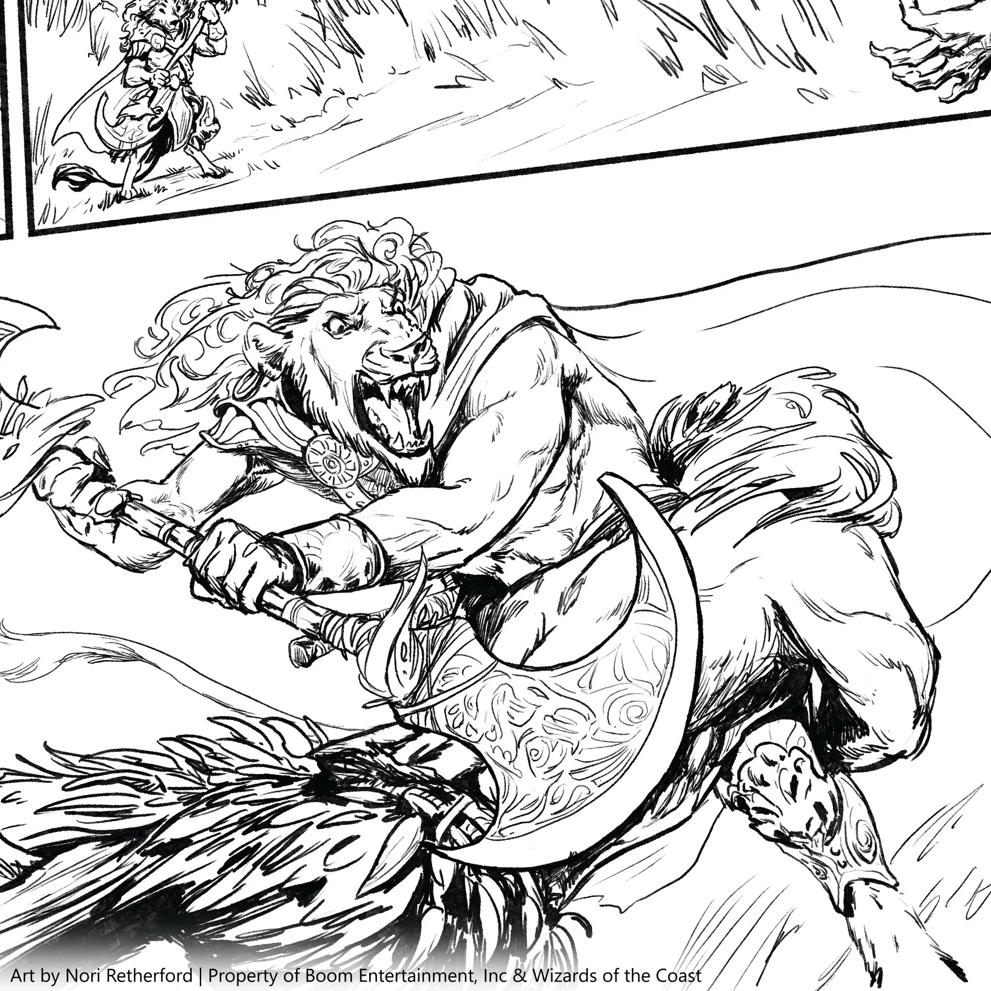 Selection of panels from "Magic: Ajani Goldmane #1"