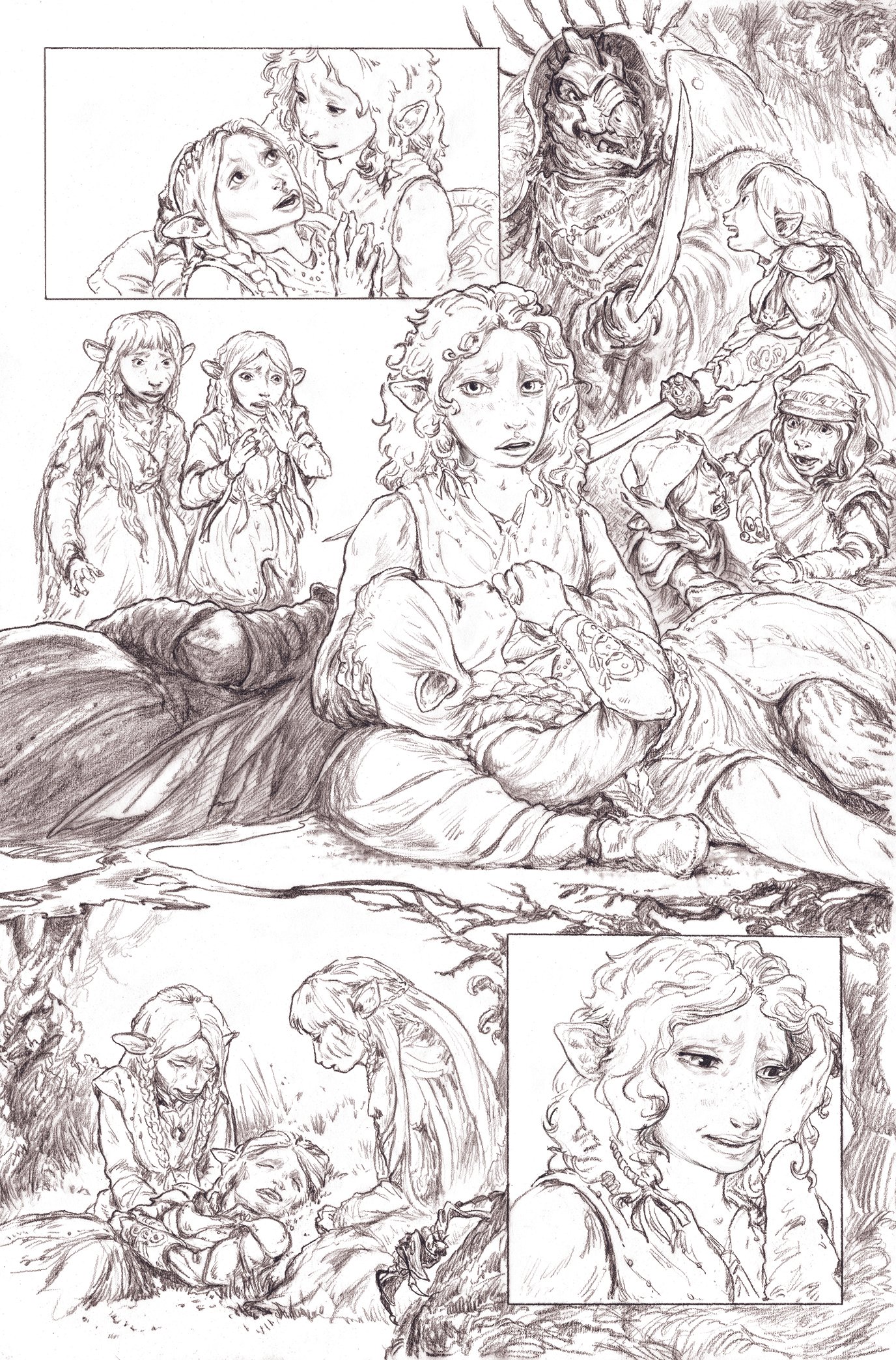 Final Pencils from an officially published Dark Crystal comic