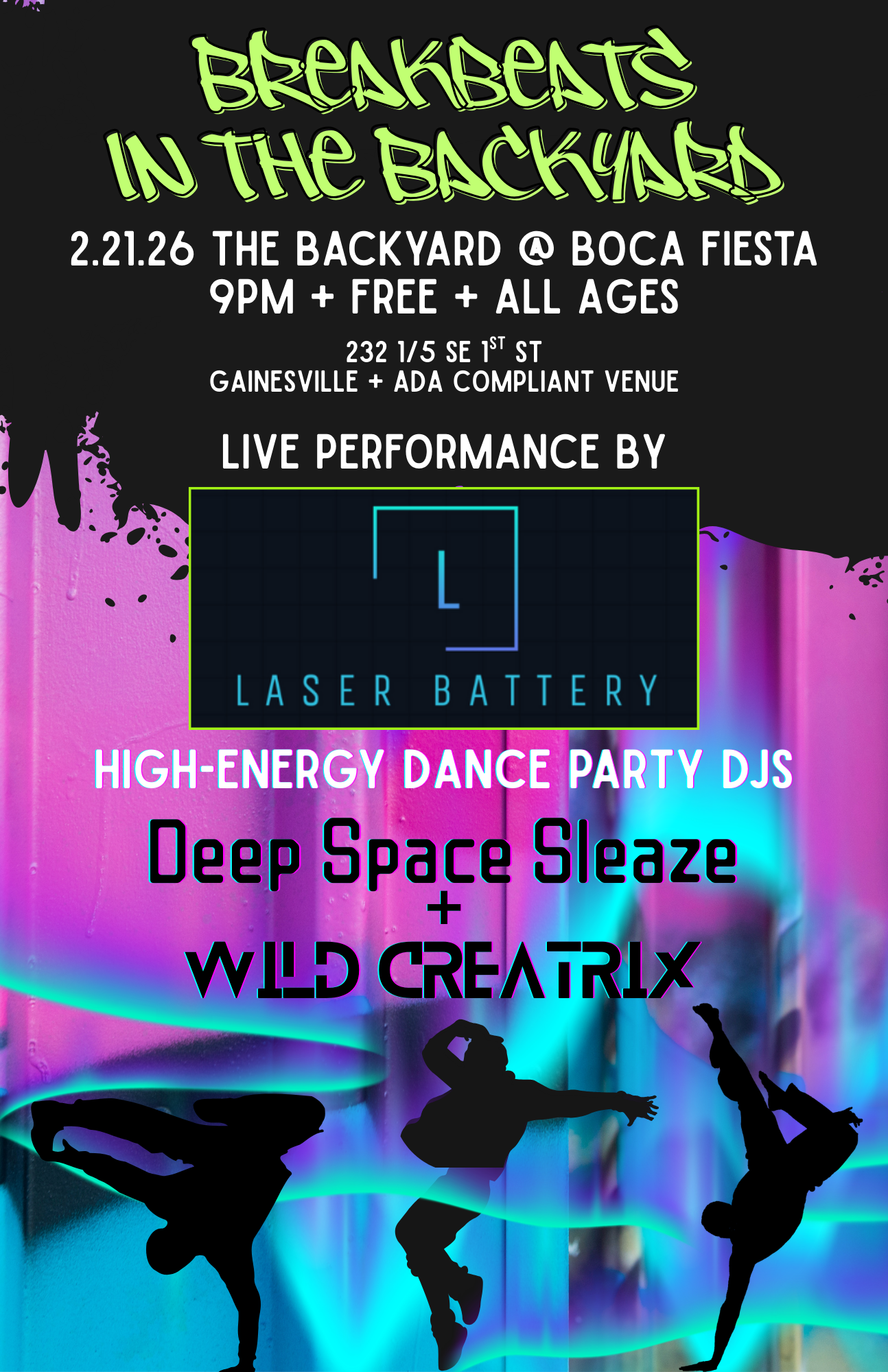 Breakbeats at The Backyard, 2.21 at 9pm