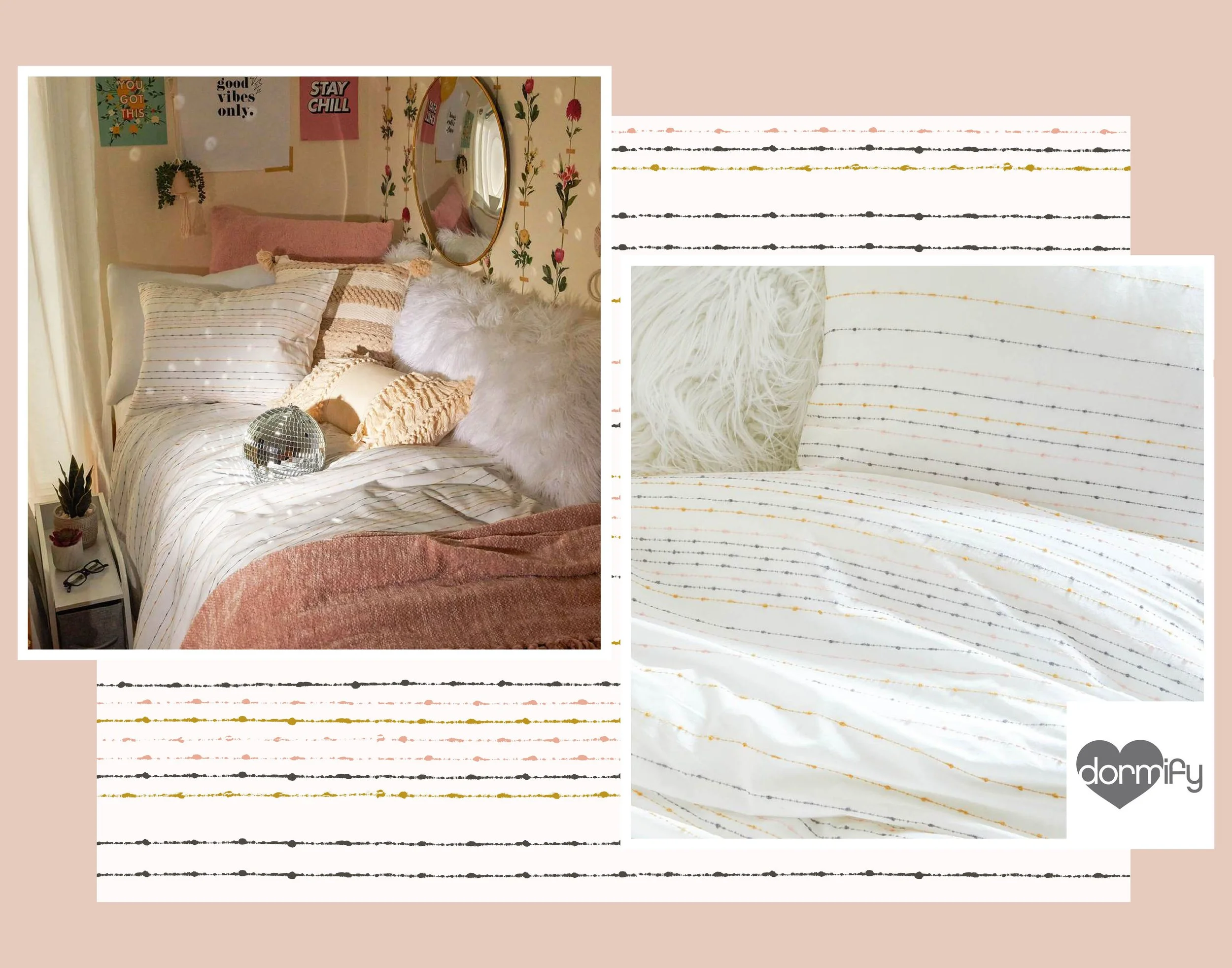 Woven Faux Embroidered Stripe - Earth Tones