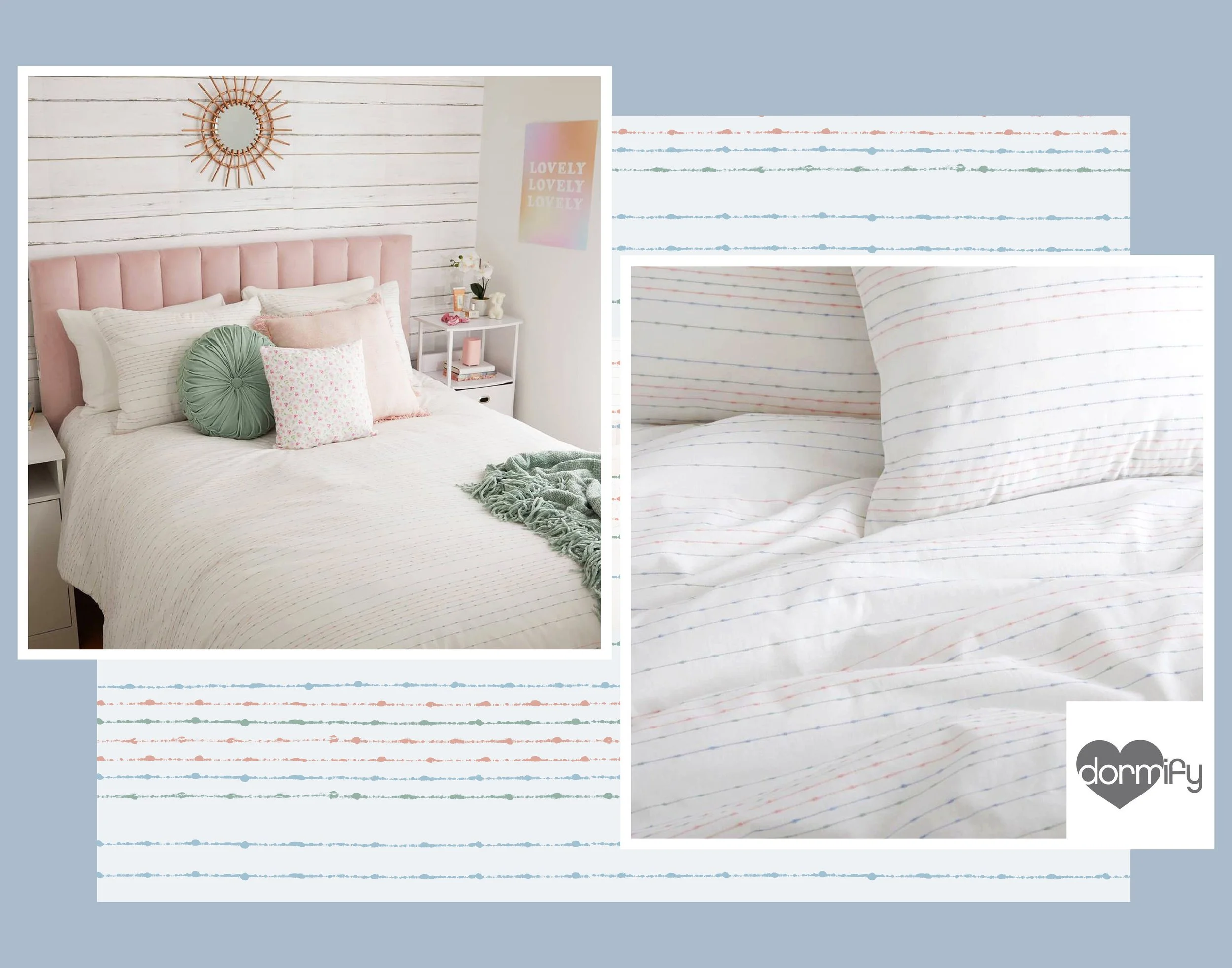 Woven Faux Embroidered Stripe - Pastel Tones