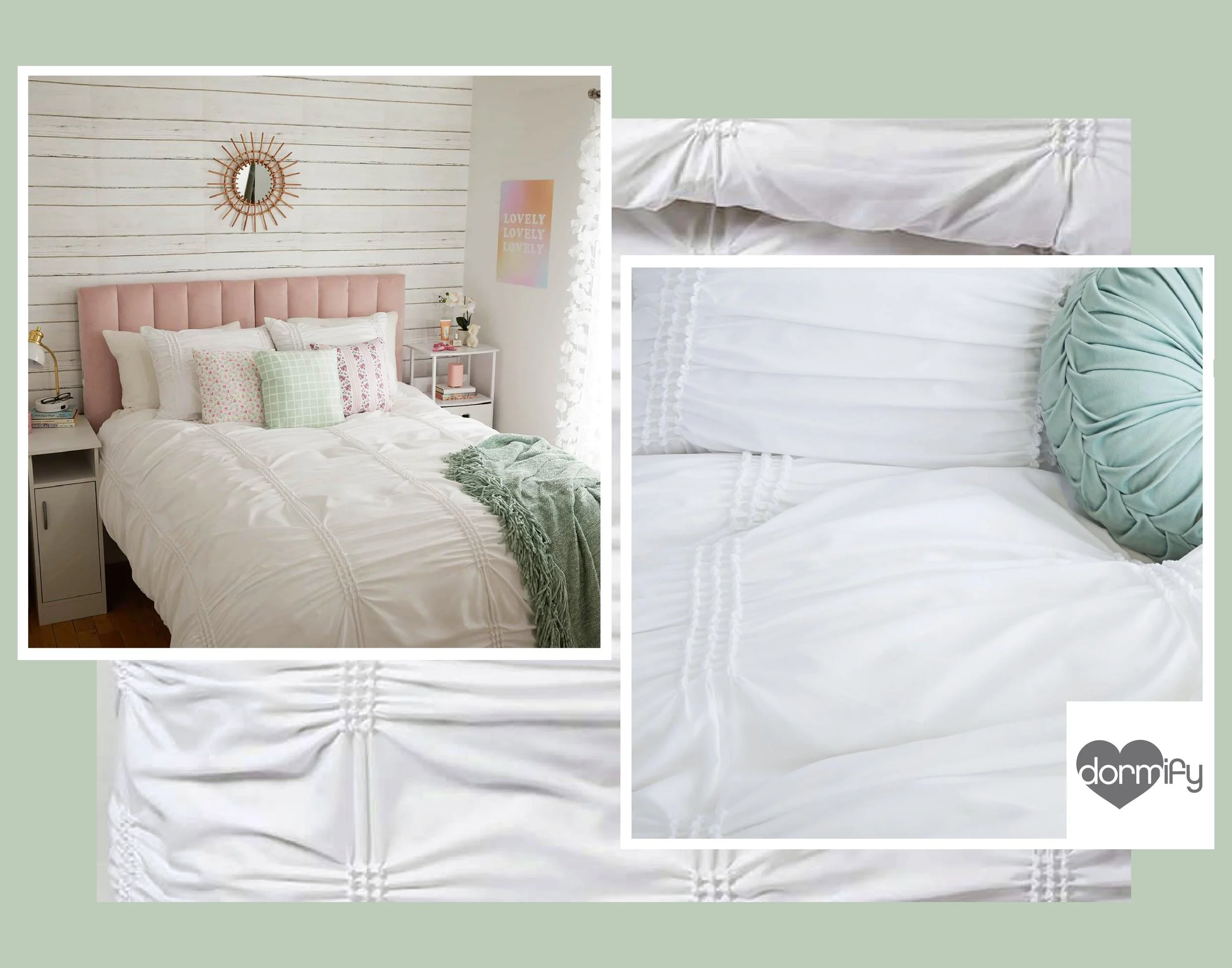 Pucker Technique Stripe in White