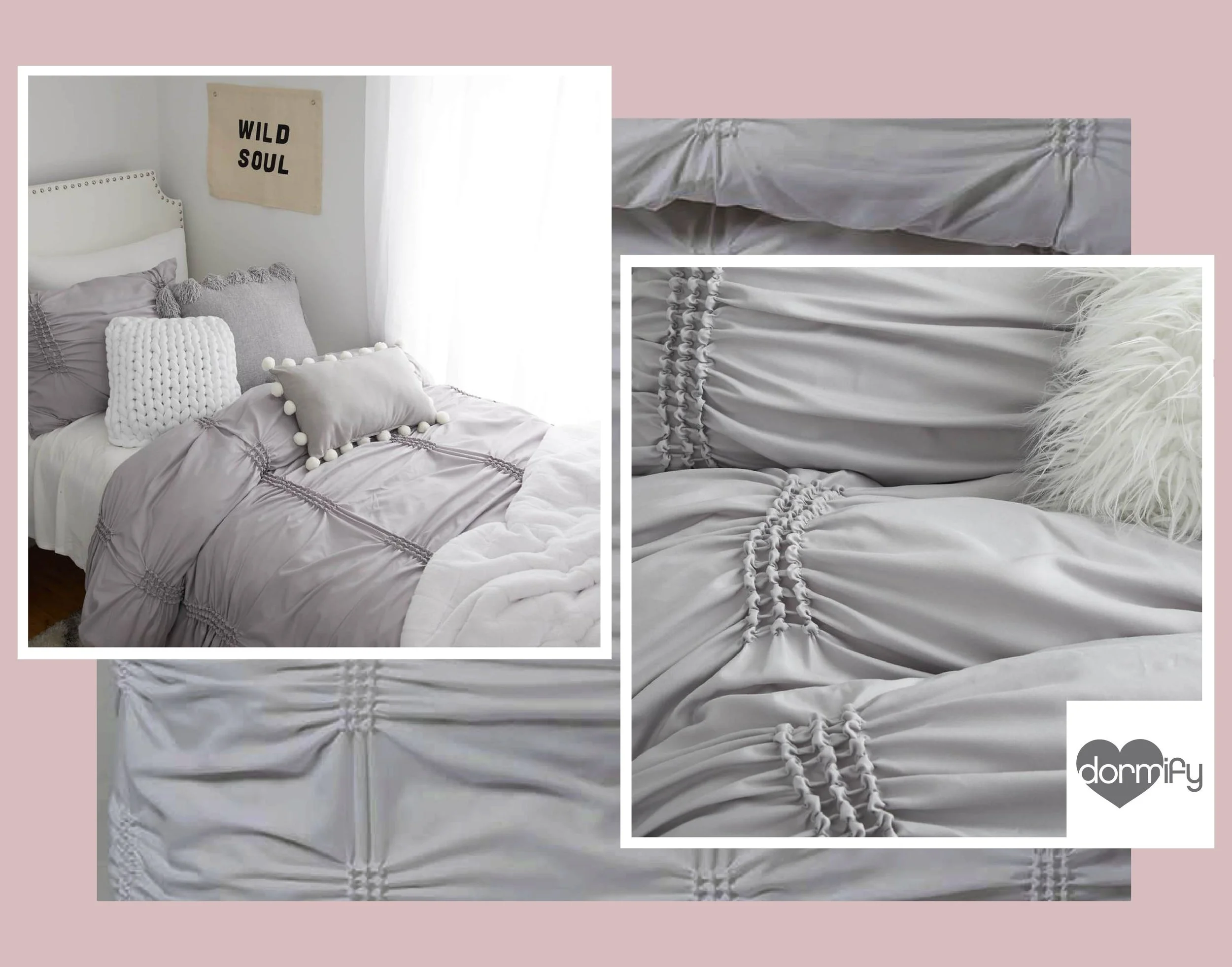 Pucker Technique Stripe in Gray