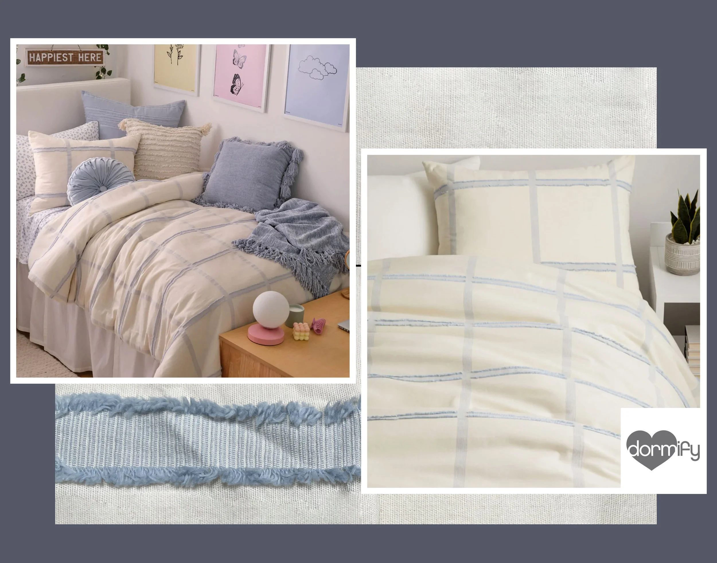 Yarn Dyed Clipped Plaid in Blue