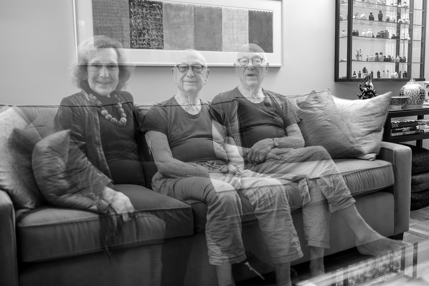 Bob says he sees himself and an imaginary twin when he looks at this picture. I see Bob moving farther and farther away.