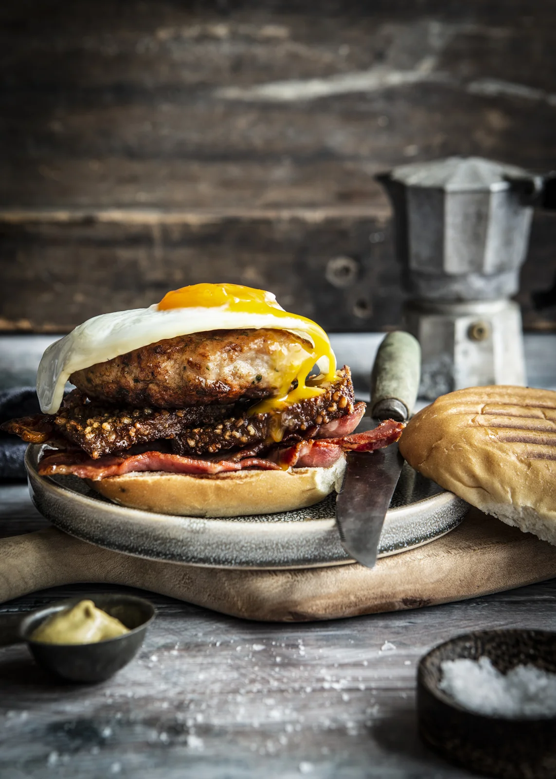 Burger on a plate