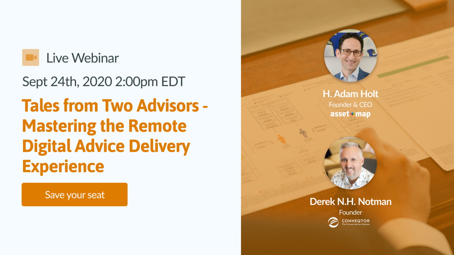 Upcoming Webinar: Tales from Two Advisors - Mastering the Remote Digital Advice Delivery Experience