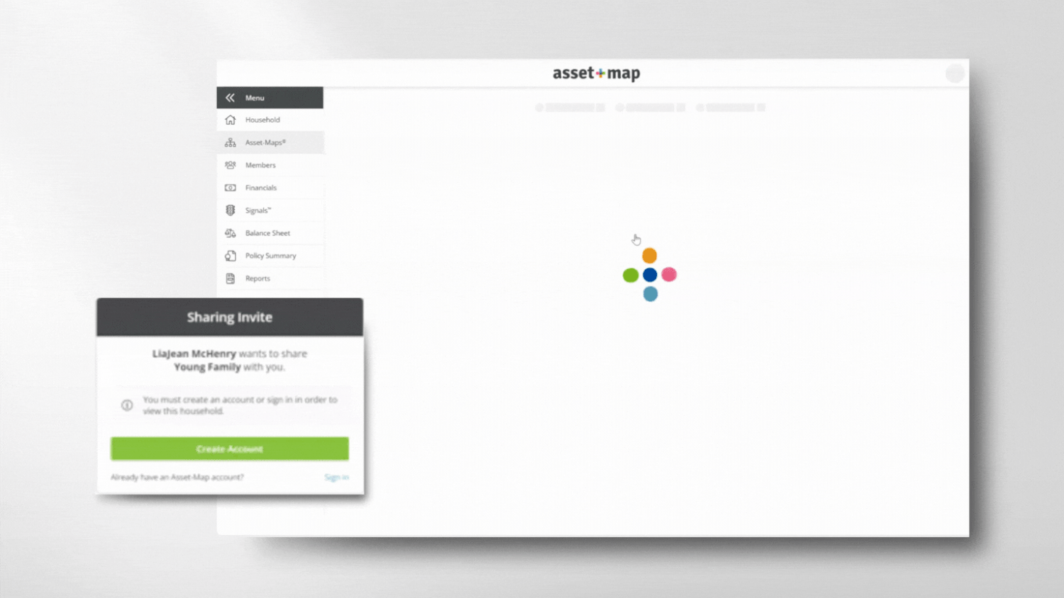 Client portal asset map