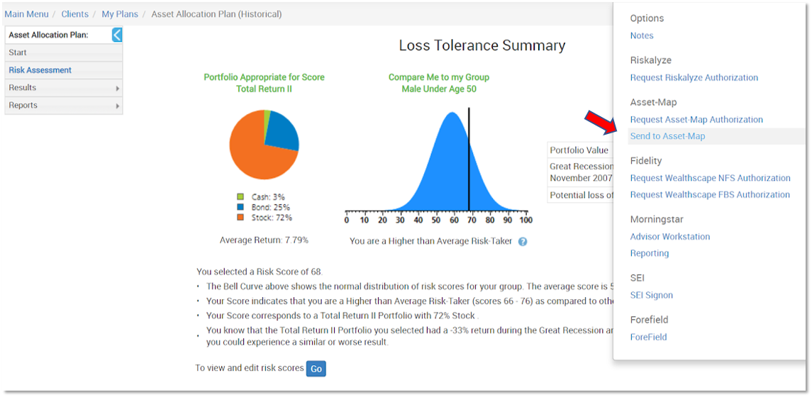 Envestnet Money Guide Integration — Asset-Map