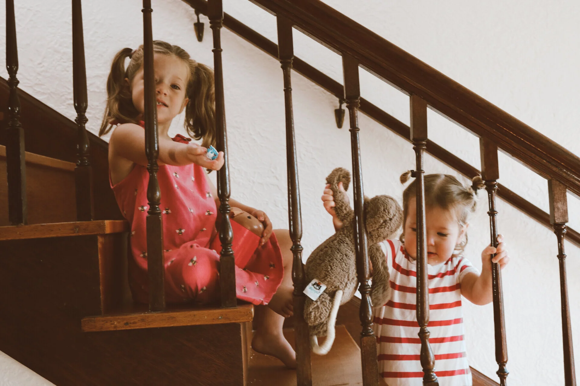 sisters on stairs