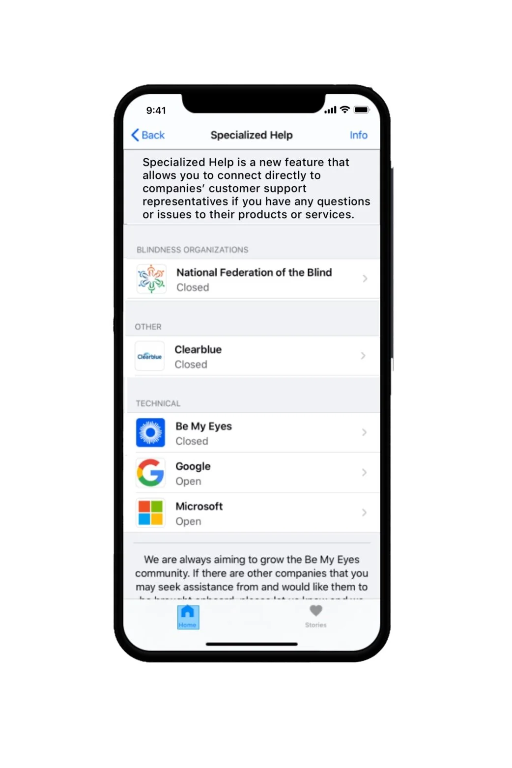 New Screen: Specialized Help with new description section