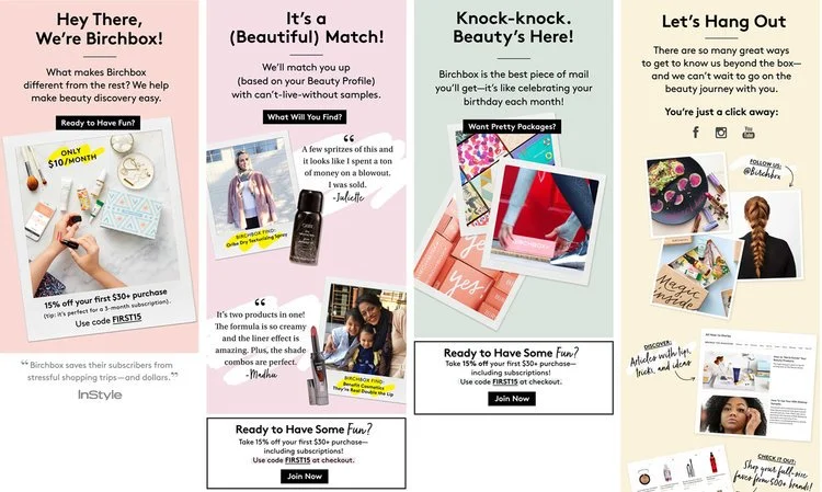 Acquisition/retention/promotional email strategy and design