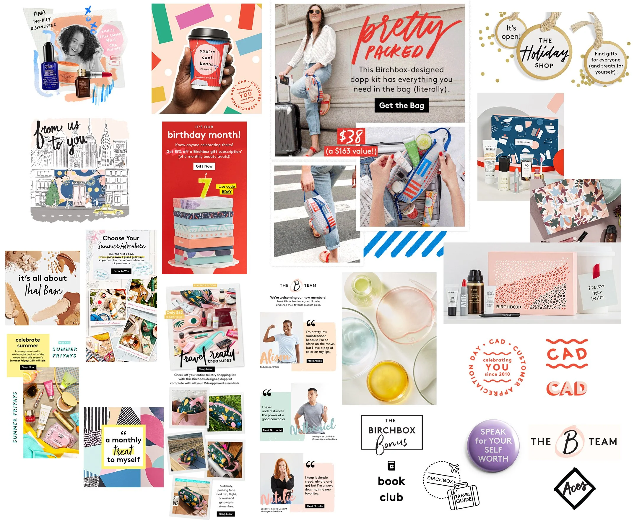 An array of graphic treatments and executions