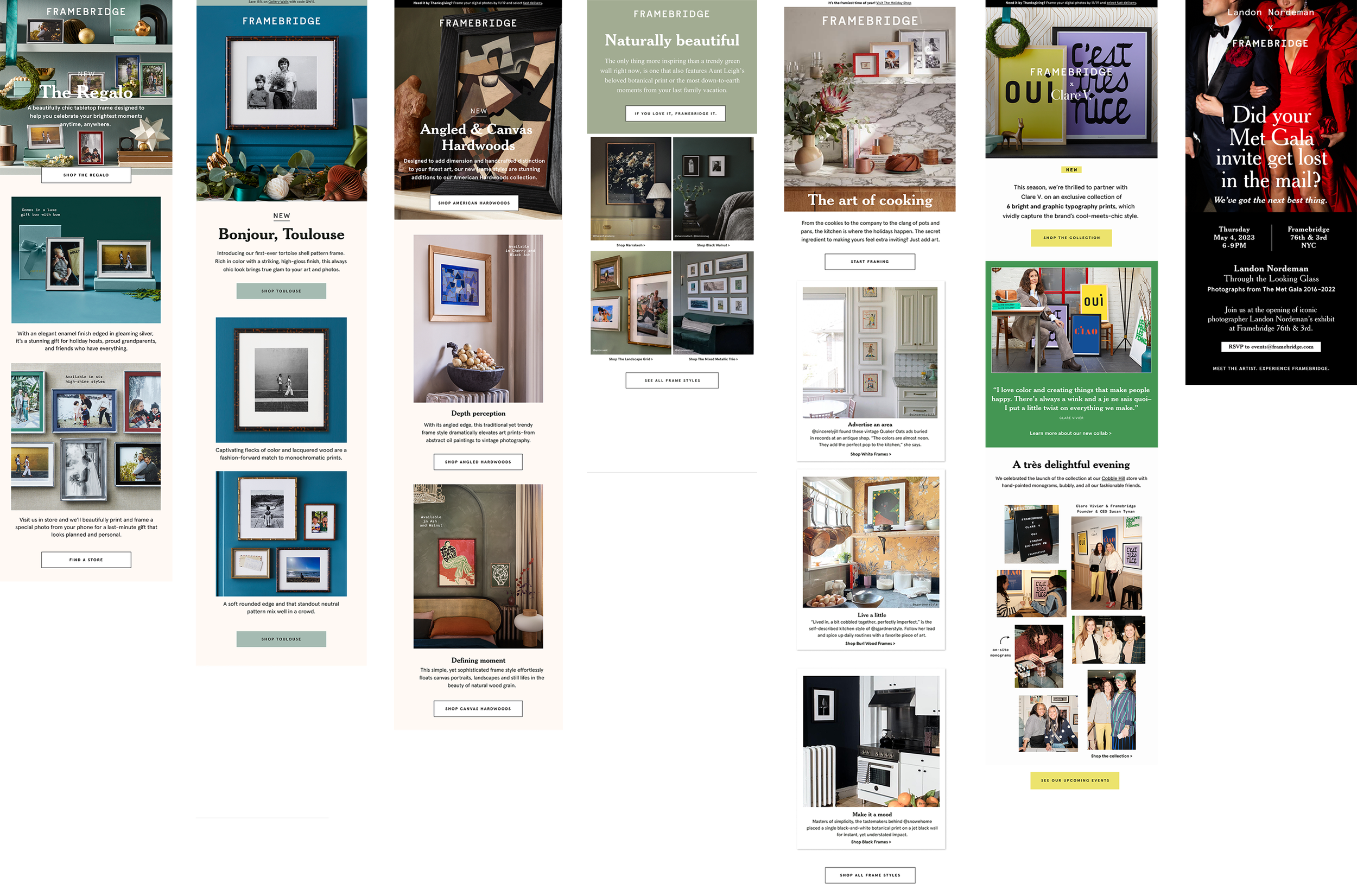 Framebridge email strategy and design for evergreen and seasonal emails